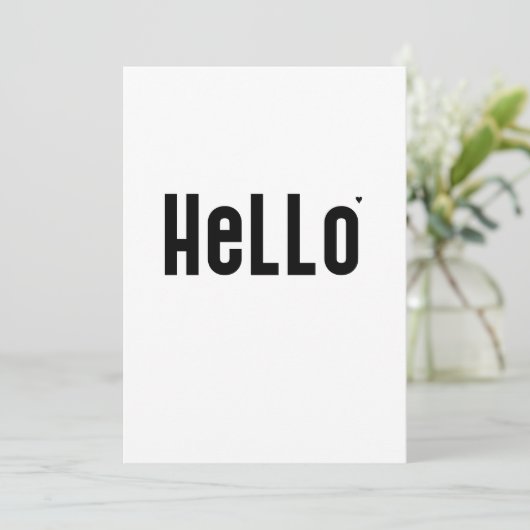 Hello - minimalistic typography card kaart (Staand voorkant)
