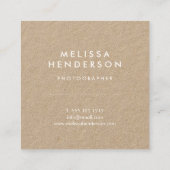 Hello Modern Professional Kraft Vierkante Visitekaartje (Achterkant)