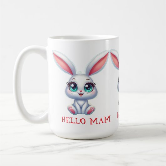 Hello Mom Mug – Cute Bunny Coffee Cup Koffiemok (Links)