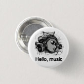 hello music ronde button 3,2 cm (Voorkant /achterkant)