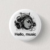 hello music ronde button 3,2 cm (Voorkant)