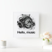 hello music vierkante klok (Huis)