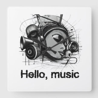 hello music vierkante klok