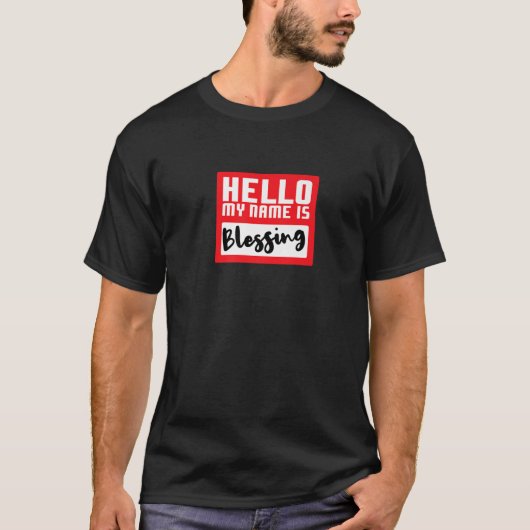 Hello My Name is Blessing in Disguise Funny Hallow T-shirt (Voorkant)