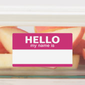 Hello my name is - pink teal purple - Employee Labels (Aangebracht)