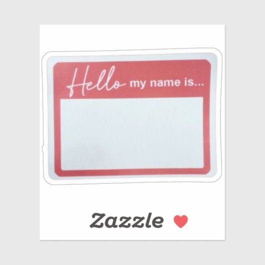 Hello My Name Is Sticker (Vel)