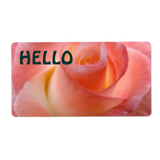 HELLO Naamlabels Roze Rozen Bloemen Labels (Voorkant)