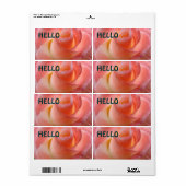 HELLO Naamlabels Roze Rozen Bloemen Labels (Full Sheet)