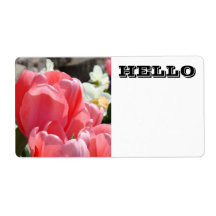 HELLO Naamlabels Roze Tulp Bloemen