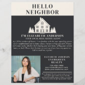 Hello Neighbor Gray Rustic Real Estate Agent Photo Flyer (Voorkant)