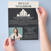 Hello Neighbor Gray Rustic Real Estate Agent Photo Flyer (Hand)