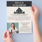 Hello Neighbor Rustic Real Estate Agent Photo Flyer (Hand)