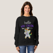 Hello New Orleans Louisiana Dabbing Unicorn Funny Trui (Voorkant volledig)