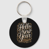 Hello New Year Cheers To New Beginnings Celebratio Sleutelhanger (Voorkant)