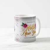 Hello New Year Floral Fireworks Classic Mug Koffiemok (Voorkant rechts)
