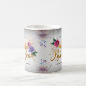 Hello New Year Floral Fireworks Classic Mug Koffiemok (Center)