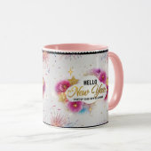 Hello New Year Glam Cinematic Floral Combo Mug Mok (Voorkant rechts)