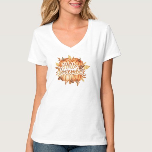 Hello November - Cozy Fall Design T-shirt (Voorkant)