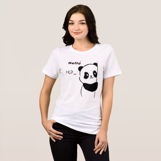 Hello Panda Love Tri-Blend Shirt (Voorkant volledig)