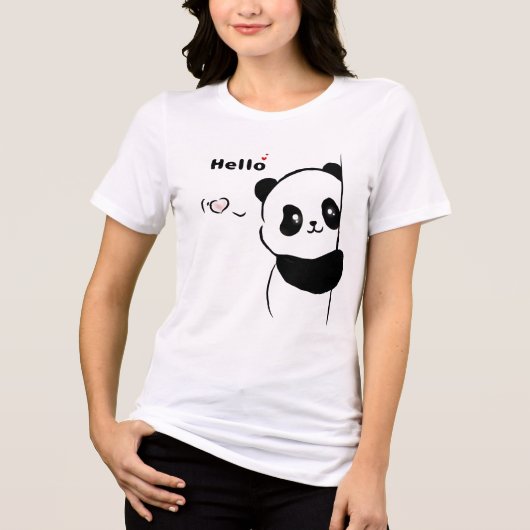 Hello Panda Love Tri-Blend Shirt (Voorkant)