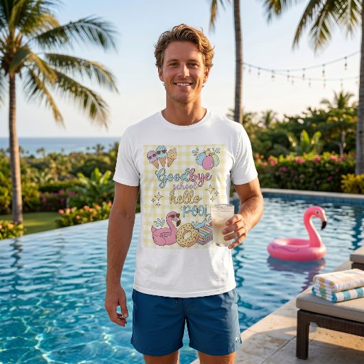 Hello Pool Party Gele Caro T-Shirt 