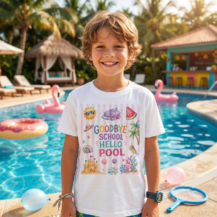 Hello Pool Party Strepen T-Shirt