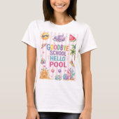 Hello Pool Party Strepen T-Shirt (Voorkant)