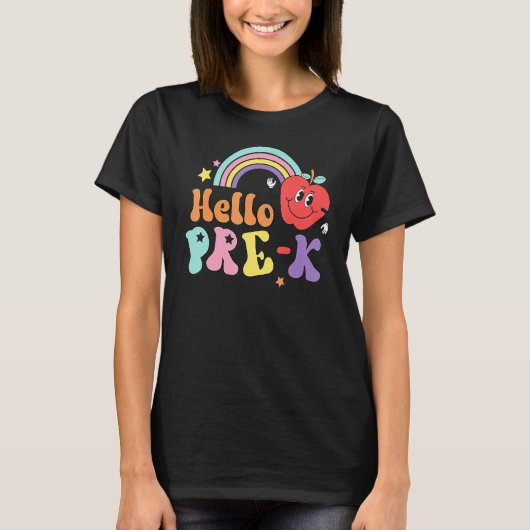 Hello Pre K Back To School First Day Of Pre K Tea T-shirt (Voorkant)