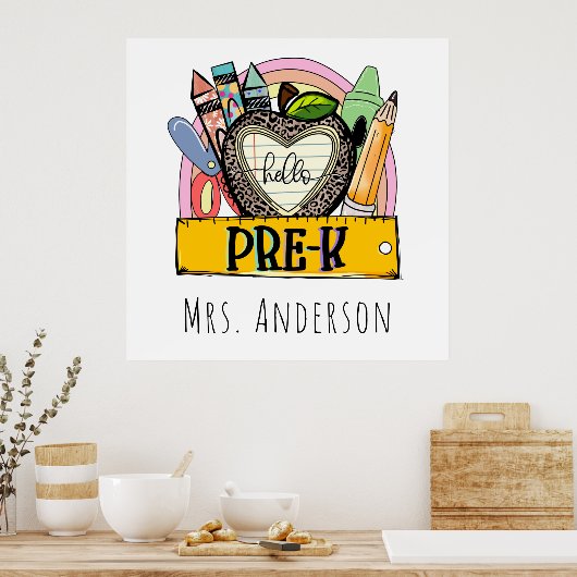 Hello Pre-K Back To School Poster (Keuken)