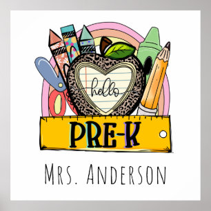 Hello Pre-K Back To School Poster