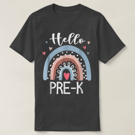 Hello Pre K Funny Boho Rainbow Back To School  T-shirt (Design voorkant)