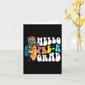Hello Pre-k Grad Fun Pencil Back To School Pre-kin Kaart (Gele Bloem)