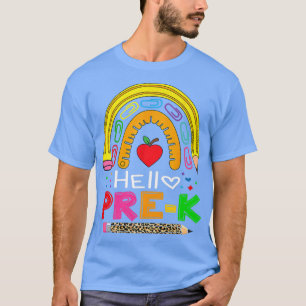 Hello Pre-k School Rainbow Back to School Teacher T-shirt