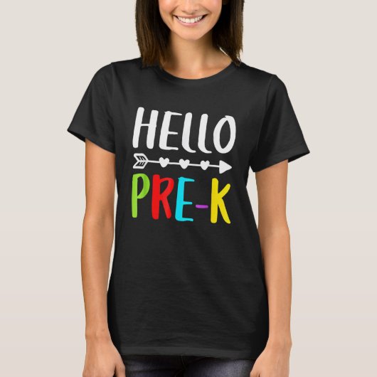 Hello Pre K  Teacher Back To School Students Teach T-shirt (Voorkant)