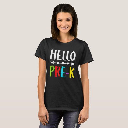 Hello Pre K Teacher Back To School Students Teach T-shirt (Voorkant volledig)