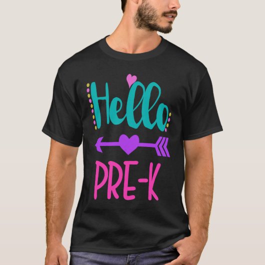 Hello Pre K Teacher Student Teacher Little Girl T-shirt (Voorkant)