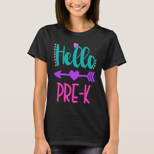 Hello Pre K Teacher Student Teacher Little Girl T-shirt (Voorkant)