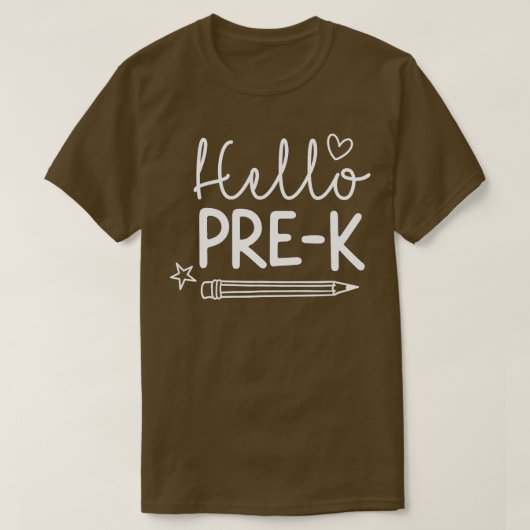Hello Pre K Teacher T-shirt (Design voorkant)