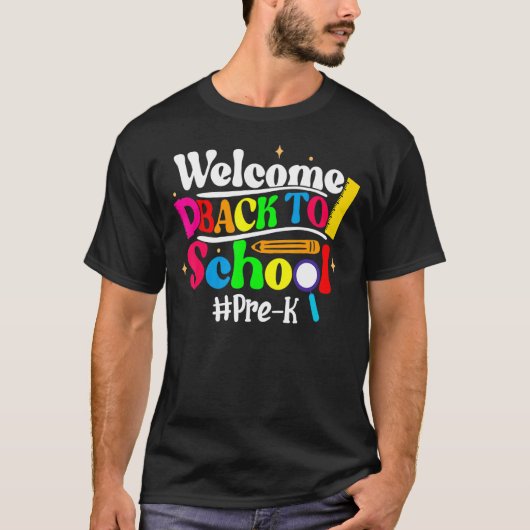 Hello Pre K Team PreK Back to School Teacher Girls T-shirt (Voorkant)