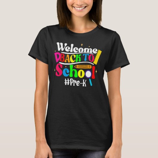 Hello Pre K Team PreK Back to School Teacher Girls T-shirt (Voorkant)