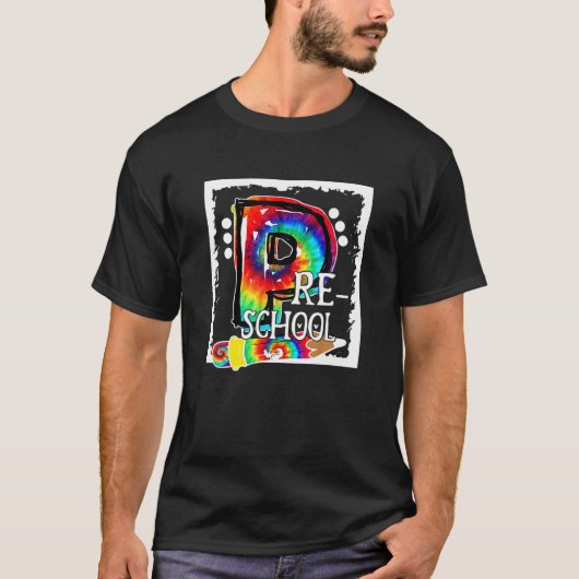 Hello Pre School Funny Back To School Tie Dye Stud T-shirt (Voorkant)