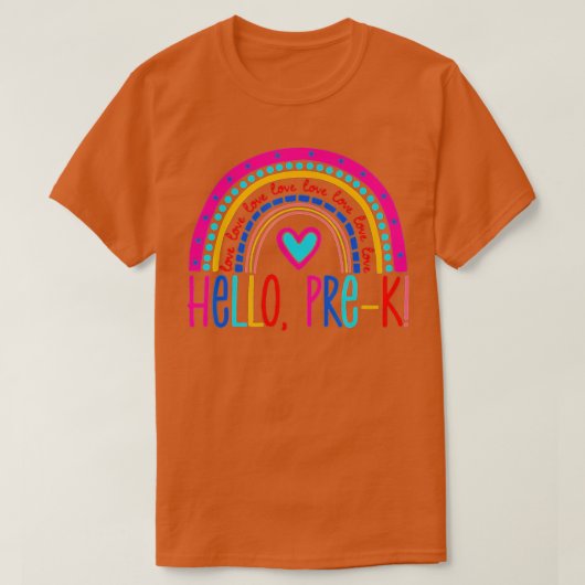 Hello PreK Boho Rainbow Gift for Pre K Teacher Tod T-shirt (Design voorkant)