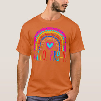 Hello PreK Boho Rainbow Gift for Pre K Teacher Tod T-shirt