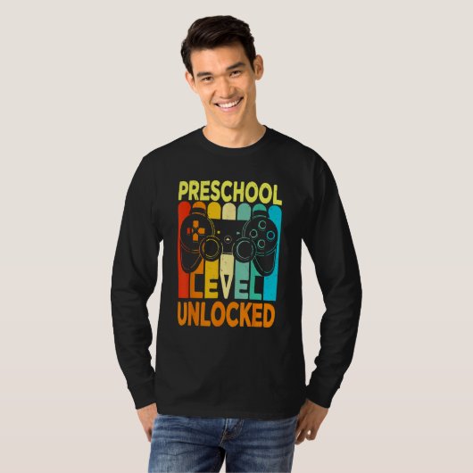 Hello Preschool Level Unlocked Video Game Back To  T-shirt (Voorkant volledig)