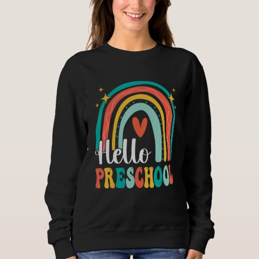 Hello Preschool Rainbow for Teachers Girls Kids Fi Trui (Voorkant)
