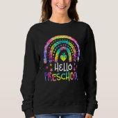 Hello Preschool Tie Dye Rainbow Back To School Tea Trui (Voorkant)