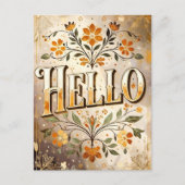 Hello, pretty floral design, briefkaart (Voorkant)