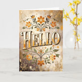 Hello, pretty floral design, kaart (Gele Bloem)