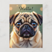 Hello! Pug Cuteness Briefkaart (Voorkant)