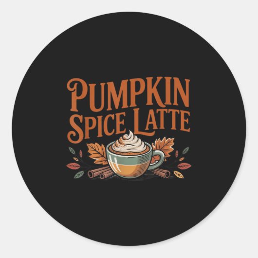 Hello Pumpkin Latte Sce Coffee Love Fall Season  Ronde Sticker (Voorkant)